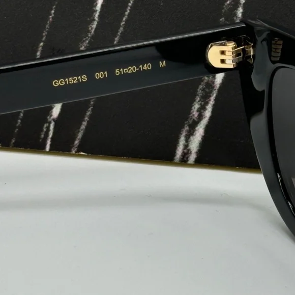 NEW GG1521S 001 GUCCI BLACK GREY CAT EYE WOMEN GUCCI SUNGLASSES - Picture 10 of 13